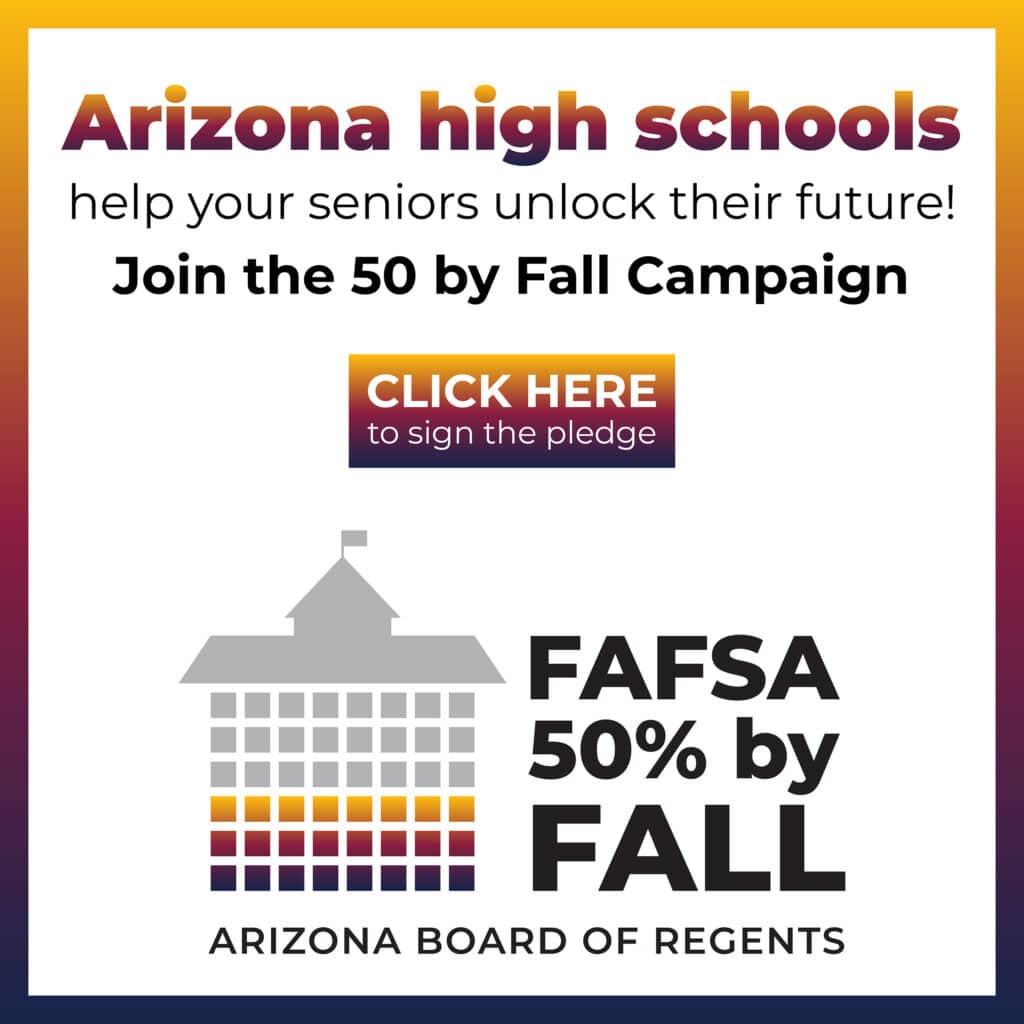 50% by fall FAFSA completion incentive
